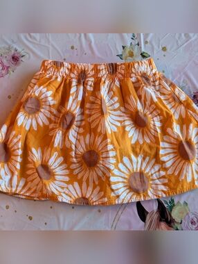 Carter's Bright Orange Sunflower Print Skort/3T